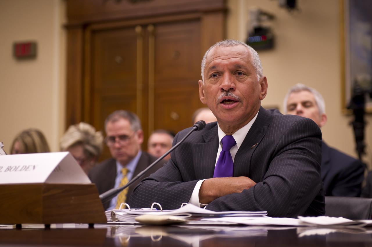 NASA Administrator Charles Bolden, testifies during a House Committee on Science, Space, and Technology budget hearing, Wednesday, March 2, 2011 in the Rayburn House Office Building on Capitol Hill in Washington.  Photo Credit: (NASA/Bill Ingalls)