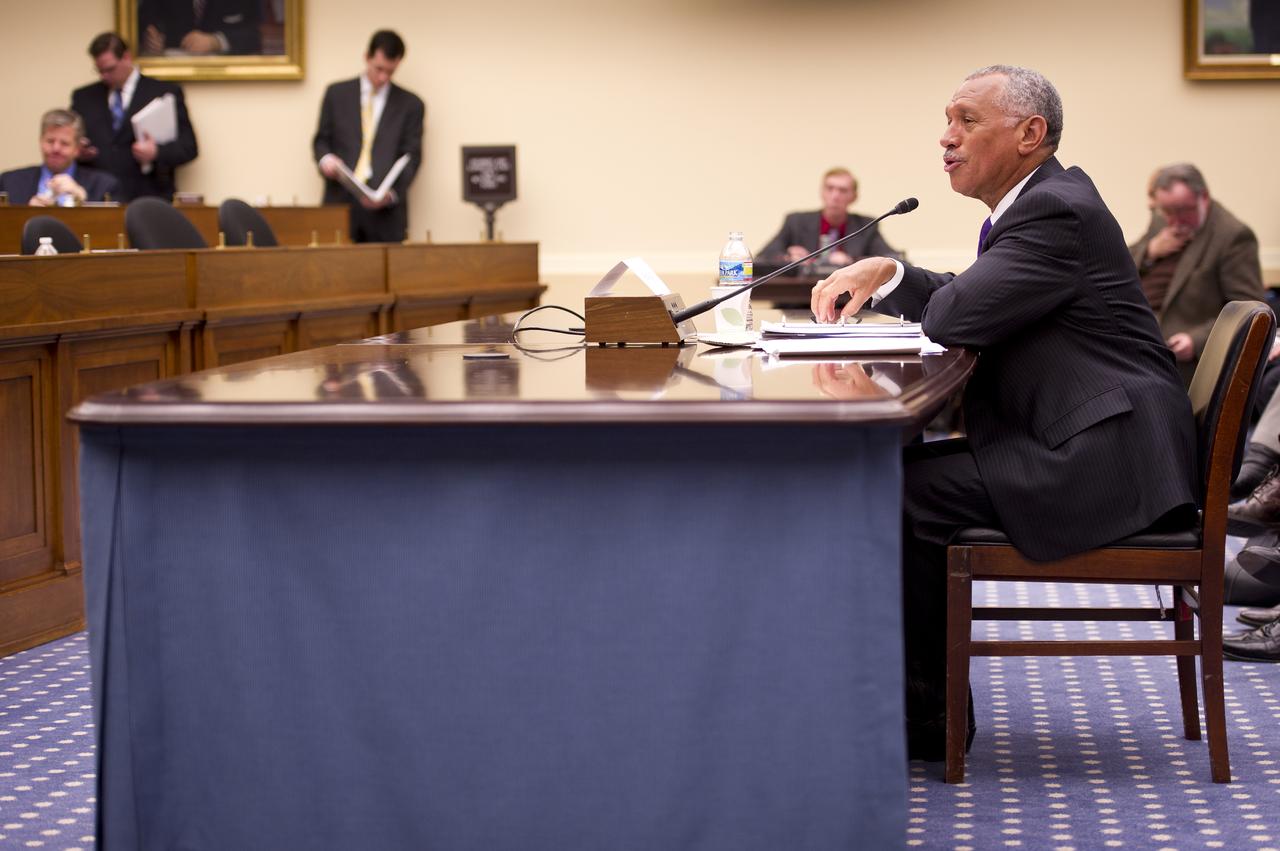 NASA Administrator Charles Bolden, testifies during a House Committee on Science, Space, and Technology budget hearing, Wednesday, March 2, 2011 in the Rayburn House Office Building on Capitol Hill in Washington.  Photo Credit: (NASA/Bill Ingalls)