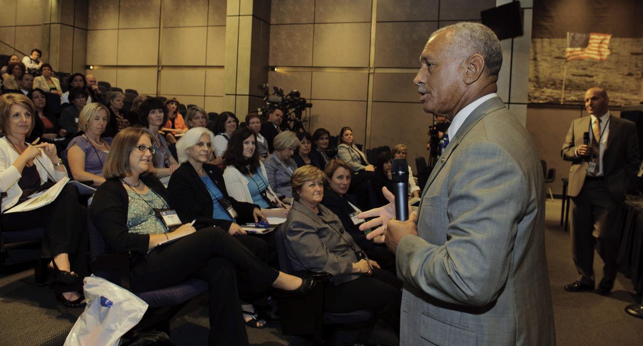 NASA Administrator Charles Bolden speaks to recipients of the Presidential Award for Excellence in Mathematics and Science Teaching at NASA Headquarters in Washington on Wednesday, May 19, 2011. Photo Credit: (NASA/Paul E. Alers)