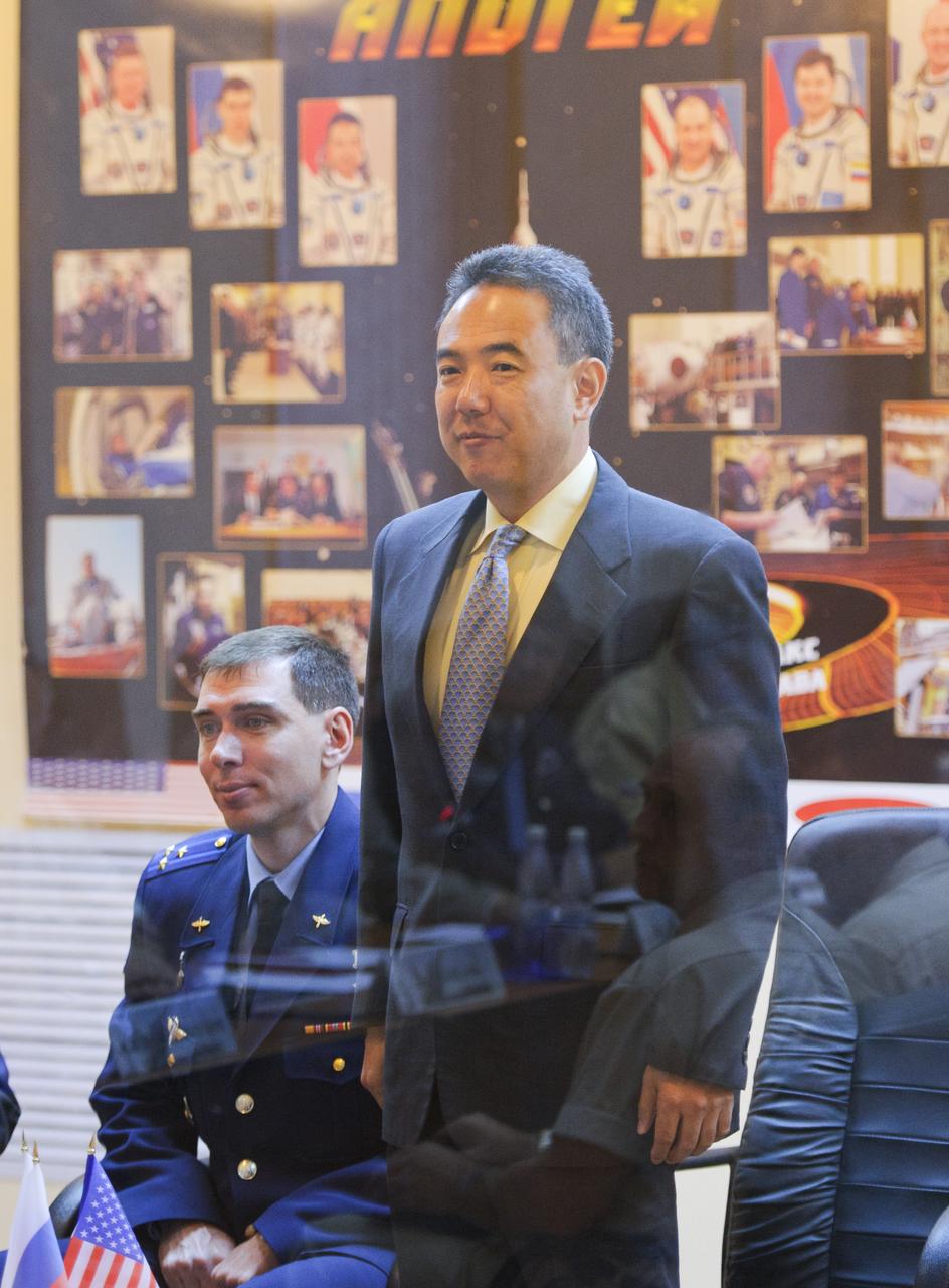 Expedition 28 Japan Aerospace Exploration Agency (JAXA) Flight Engineer Satoshi Furukawa stands during the State Commission meeting to approve the Soyuz launch of Expedition 28 to the International Space Station, Monday, June 6, 2011, at the Cosmonaut Hotel in Baikonur, Kazakhstan. The mission is set to launch on Tuesday, June 8 from the Baikonur Cosmodrome. Photo Credit: (NASA/Carla Cioffi)