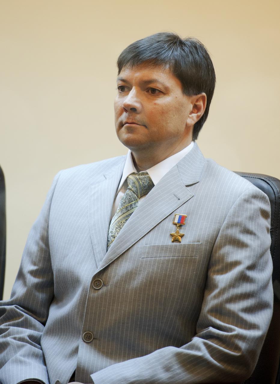 Expedition 28 Russian backup Flight Engineer Oleg Kononenko is seen seated during the State Commission meeting to approve the Soyuz launch of Expedition 28 to the International Space Station, Monday, June 6, 2011, at the Cosmonaut Hotel in Baikonur, Kazakhstan. The mission is set to launch on Tuesday, June 8, from the Baikonur Cosmodrome. Photo Credit: (NASA/Carla Cioffi)