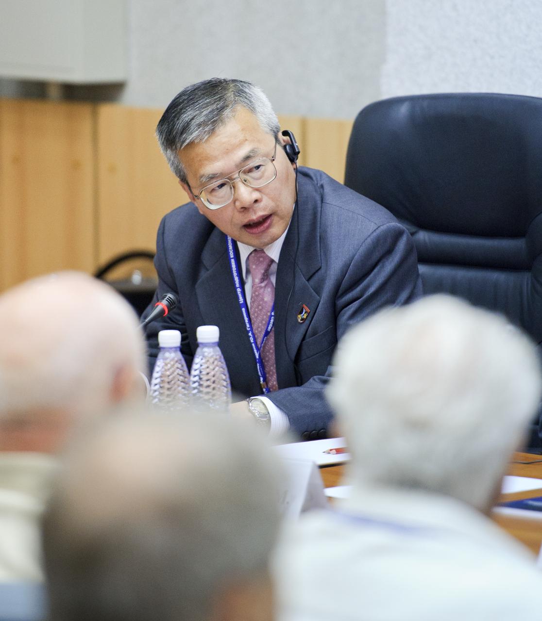 Kuniaki Shiraki, President of the Japan Aerospace Exploration Agency (JAXA) speaks during the State Commission meeting to approve the Soyuz launch of Expedition 28 to the International Space Station, Monday, June 6, 2011, at the Cosmonaut Hotel in Baikonur, Kazakhstan. The mission is set to launch on Tuesday, June 8, from the Baikonur Cosmodrome. Photo Credit: (NASA/Carla Cioffi)
