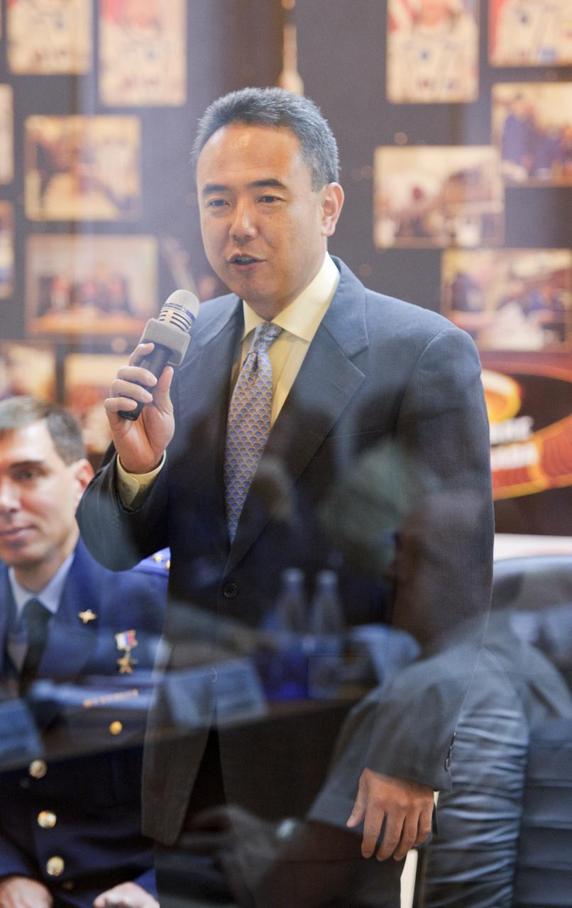 Japan Aerospace Exploration Agency (JAXA) Flight Engineer Satoshi Furukawa speaks during the State Commission meeting to approve the Soyuz launch of Expedition 28 to the International Space Station, Monday, June 6, 2011, at the Cosmonaut Hotel in Baikonur, Kazakhstan. The mission is set to launch on Tuesday, June 8, from the Baikonur Cosmodrome. Photo Credit: (NASA/Carla Cioffi)