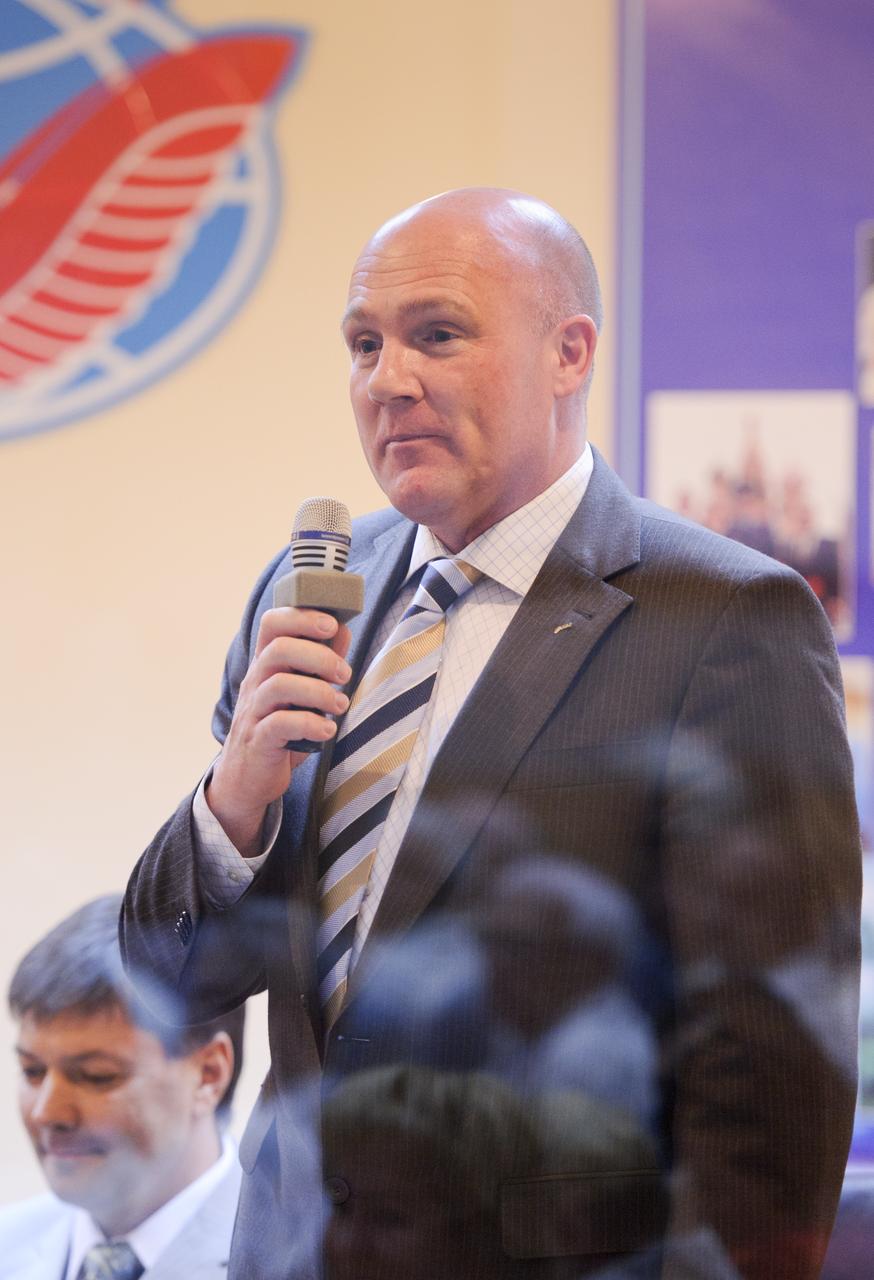 European Space Agency (ESA) backup Flight Engineer Andre Kuipers speaks during the State Commission meeting to approve the Soyuz launch of Expedition 28 to the International Space Station, Monday, June 6, 2011, at the Cosmonaut Hotel in Baikonur, Kazakhstan. The mission is set to launch on Tuesday, June 8, from the Baikonur Cosmodrome. Photo Credit: (NASA/Carla Cioffi)