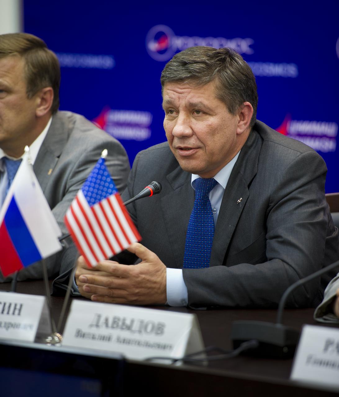 Vladimir Popovkin, Head of the Russian Federal Space Agency (ROSCOSMOS) answers a reporter’s question during a Soyuz post-docking press conference at the Russian Mission Control Center in Korolev, Russia on Friday, June 10, 2011. The Soyuz TMA-02M docked to the International Space Station carrying Expedition 28 Soyuz Commander Sergei Volkov, NASA Flight Engineer Mike Fossum and JAXA (Japanase Aerospace Exploration Agency) Flight Engineer Satoshi Furukawa.  Photo Credit: (NASA/Carla Cioffi)