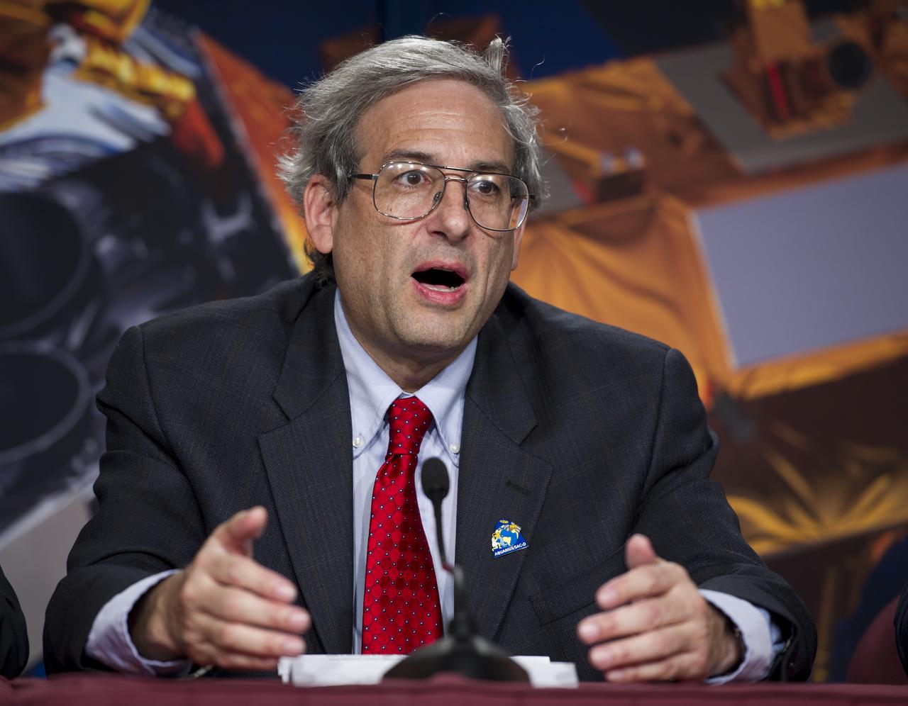Michael Freilich, NASA Earth Science Division Director, NASA Headquarters, talks during the Aquarius/SAC-D post-launch press conference on Friday, June 10, 2011 at the NASA Resident Office, Vandenberg Air Force Base, Calif. The joint U.S./Argentinian Aquarius/Satélite de Aplicaciones Científicas (SAC)-D mission, launched earlier on Friday June 10, will map the salinity at the ocean surface, information critical to improving our understanding of two major components of Earth's climate system: the water cycle and ocean circulation. Photo Credit: (NASA/Bill Ingalls)
