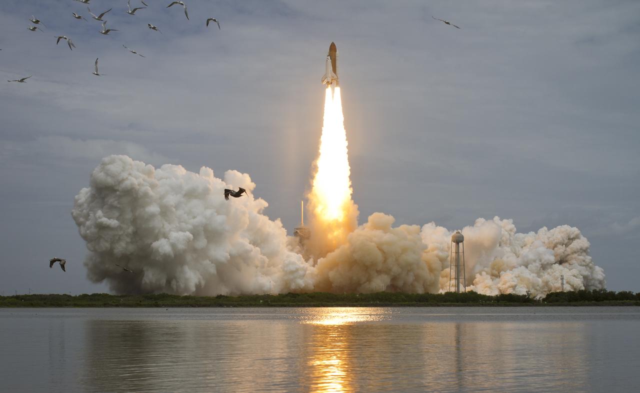 Space shuttle Atlantis is seen as it launches from pad 39A on Friday, July 8, 2011, at NASA's Kennedy Space Center in Cape Canaveral, Fla. The launch of Atlantis, STS-135, is the final flight of the shuttle program, a 12-day mission to the International Space Station. Photo Credit: (NASA/Bill Ingalls)