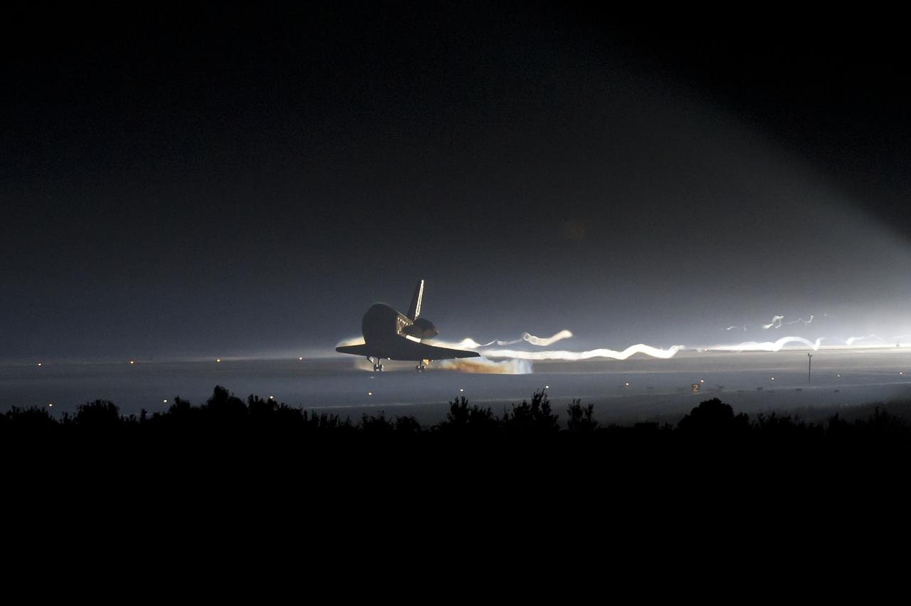 Space shuttle Atlantis lands for the last time at NASA's Kennedy Space Center in Florida.