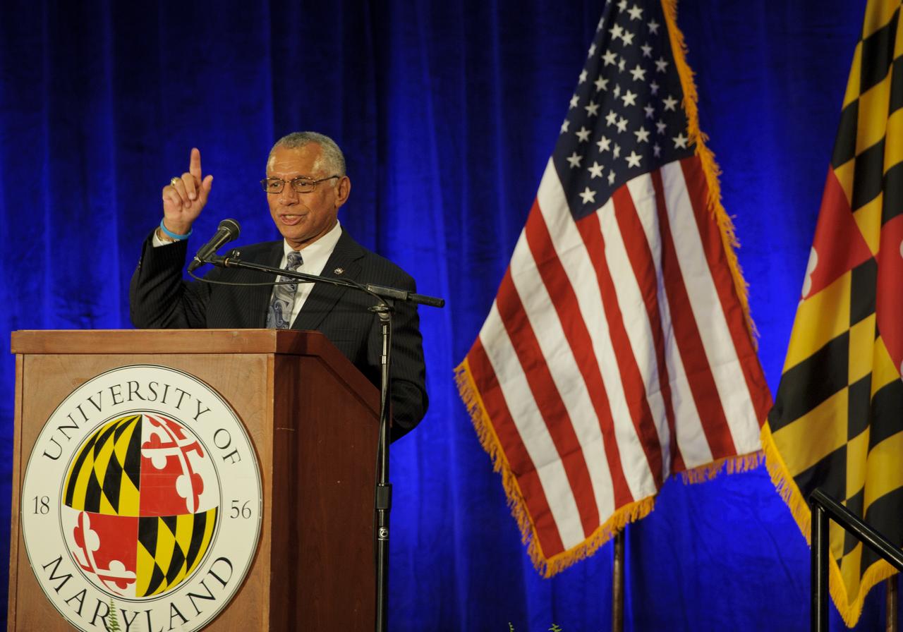 NASA Administrator Charles Bolden delivers opening remarks at the NASA Future Forum held at the Riggs Alumni Center on the campus of the University of Maryland, Thursday, Aug. 11, 2011 in College Park, Md. Photo Credit: (NASA/Paul E. Alers)
