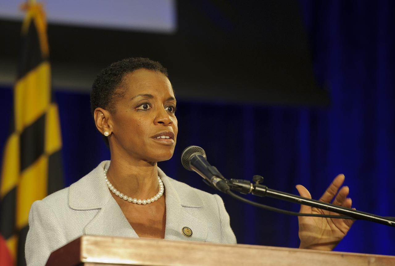 U.S. Rep. Donna Edwards, D-Md., addresses the audience at the 2011 NASA Future Forum, Thursday, Aug. 11, 2011, at the Riggs Alumni Center on the campus of the University of Maryland in College Park, Md. Photo Credit: (NASA/Paul E. Alers)