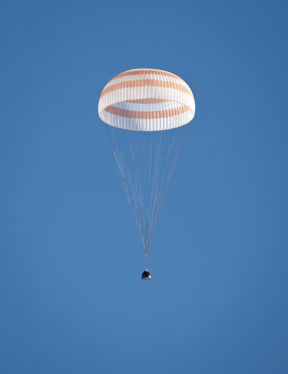 The Soyuz TMA-21 spacecraft is seen as it lands with Expedition 28 Commander Andrey Borisenko, and Flight Engineers Ron Garan, and Alexander Samokutyaev in a remote area outside of the town of Zhezkazgan, Kazakhstan, on Friday, Sept. 16, 2011. NASA Astronaut Garan, Russian Cosmonauts Borisenko and Samokutyaev are returning from more than five months onboard the International Space Station where they served as members of the Expedition 27 and 28 crews. Photo Credit: (NASA/Bill Ingalls)
