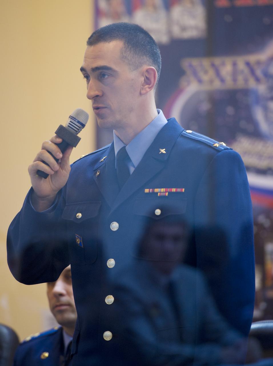 Expedition 29 Russian Flight Engineer Anatoly Ivanishin speaks during the State Commission meeting to approve the Soyuz launch of Expedition 29 to the International Space Station, Saturday, Nov. 12, 2011 at the Cosmonaut Hotel in Baikonur, Kazakhstan.  The mission is set to launch November 14 from the Baikonur Cosmodrome.  Photo Credit: (NASA/Carla Cioffi)