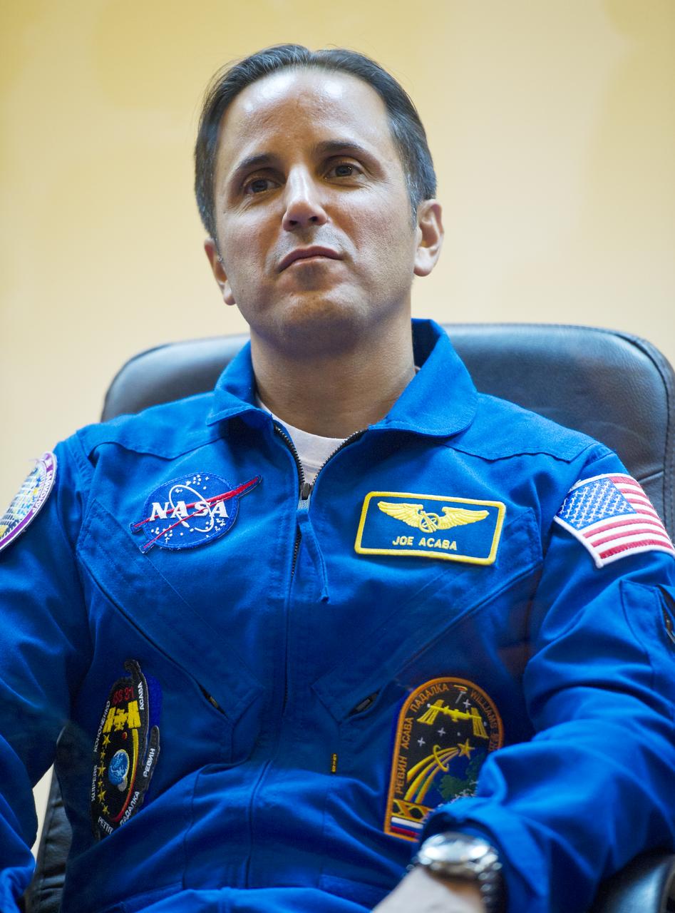 Expedition 29 NASA backup crew member Joe Acaba is seen at a press conference held at the Cosmonaut Hotel, Saturday, Nov. 12, 2011 at the Cosmonaut Hotel in Baikonur, Kazakhstan. The mission is set to launch November 14 from the Baikonur Cosmodrome. Photo Credit: (NASA/Carla Cioffi)