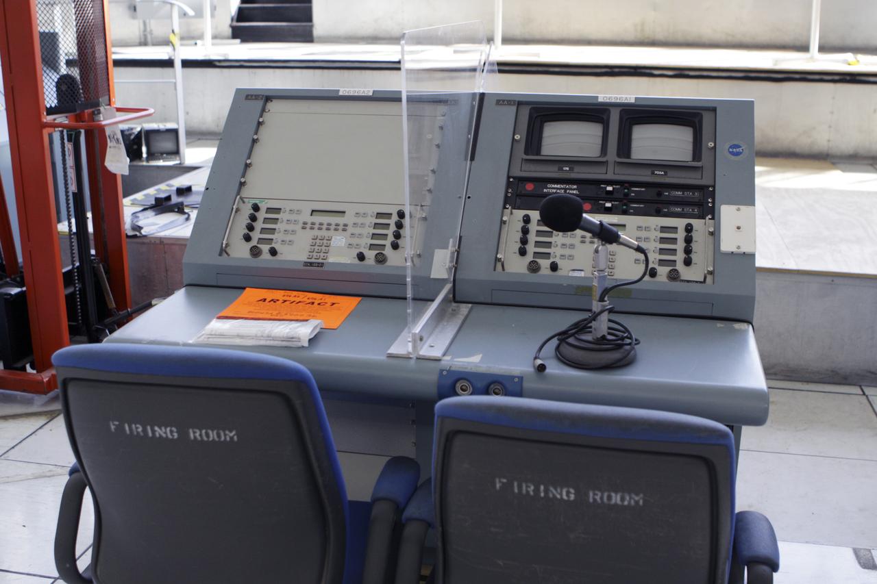 Firing Room 3 PAO Console Being Readied for VIC Atlantis Display