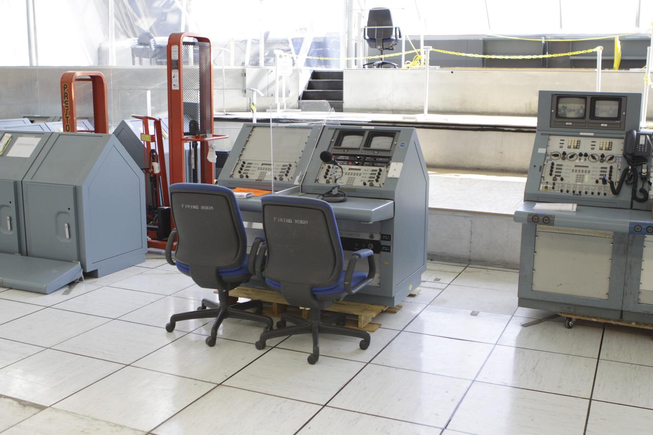 Firing Room 3 PAO Console Being Readied for VIC Atlantis Display