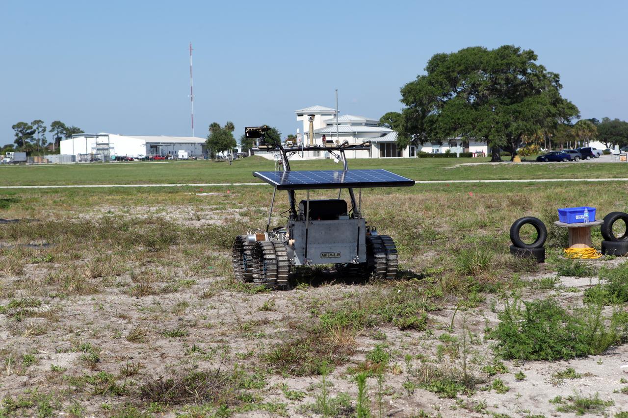 RESOLVE, Rover being monitored while  practicing in the dirt