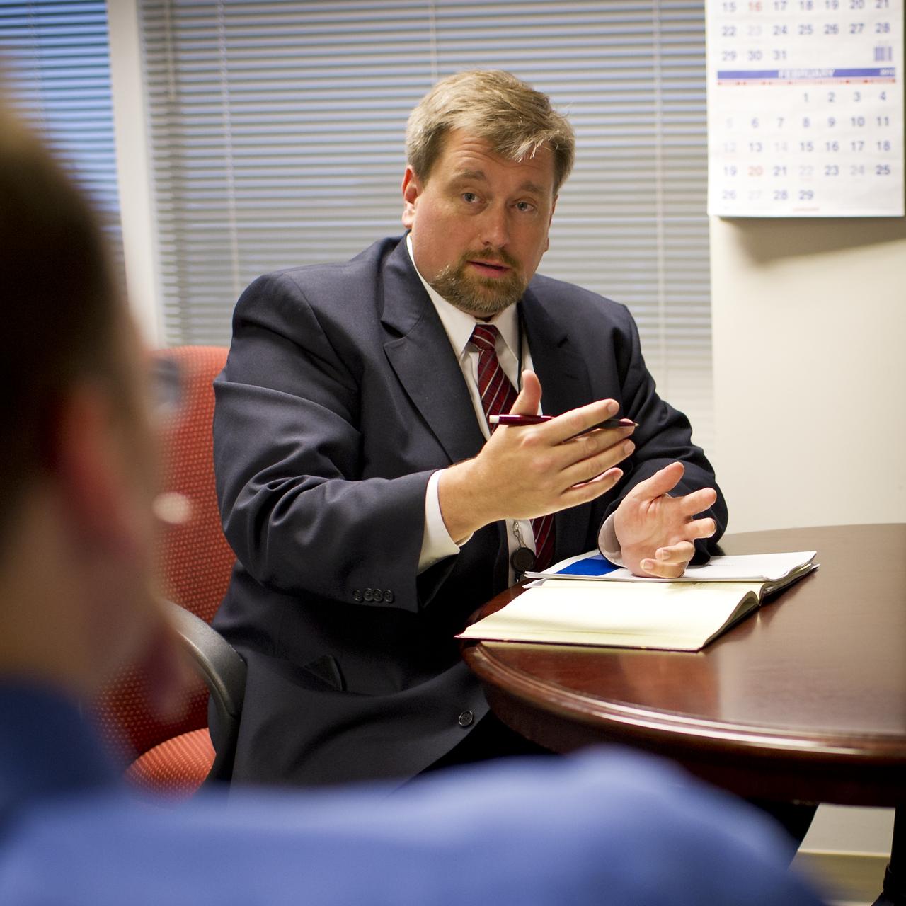 NASA Chief Technologist Mason Peck discusses technology and innovation during a meeting with staff at NASA Headquarters on Wednesday, Jan. 11, 2012 in Washington.  Photo Credit: (NASA/Bill Ingalls)