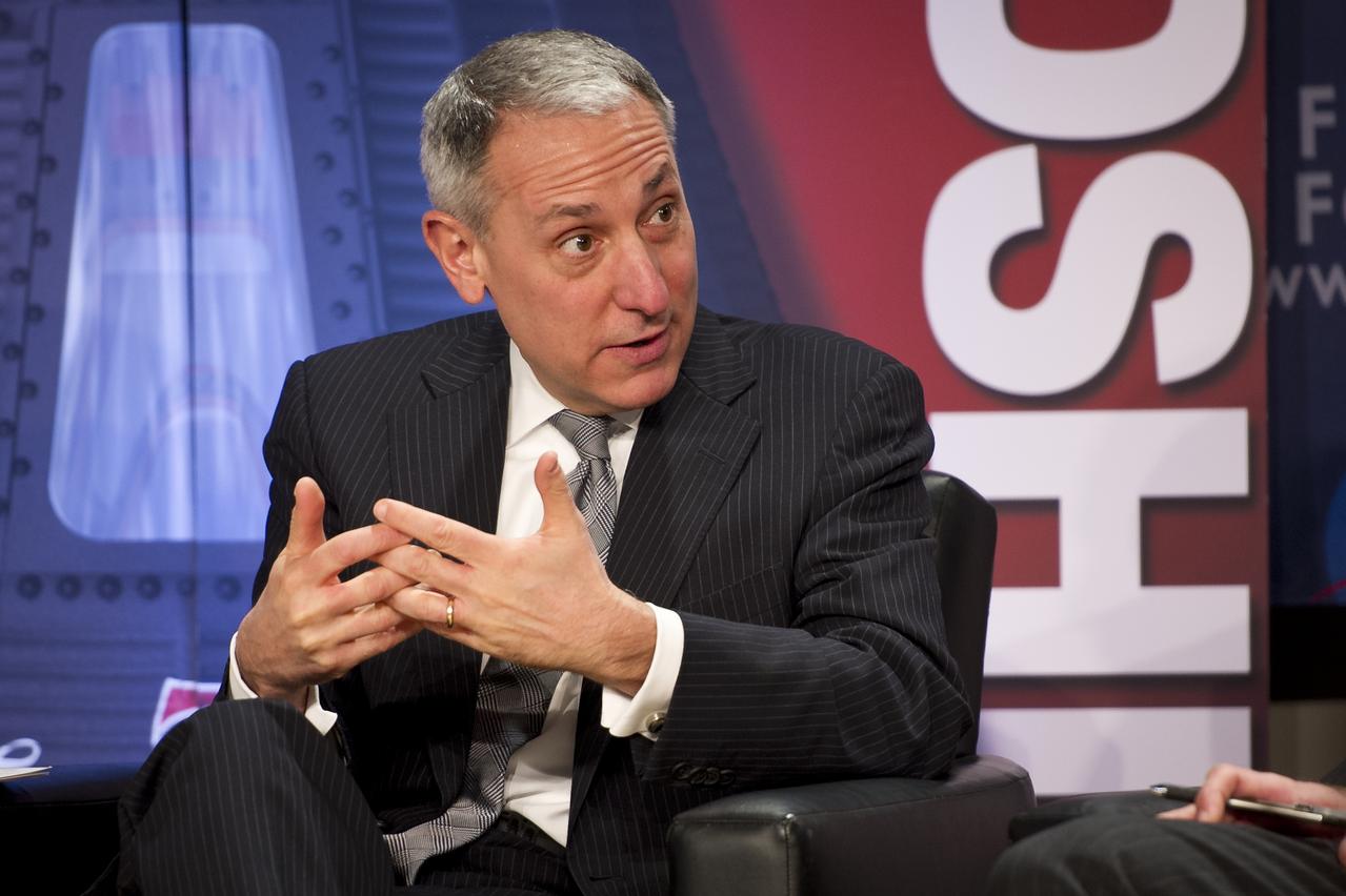 Eric Fingerhut, head of Education at Battelle, former chancellor of Ohio's Higher Education System, talks during the during the NASA Future Forum Inspiration and Education Panel at The Ohio State University on Monday, Feb. 20, 2012, in Columbus, Ohio. The NASA Future Forum features panel discussions on the importance of education to our nation's future in space, the benefit of commercialized space technology to our economy and lives here on Earth, and the shifting roles for the public, commercial and international communities in space. Photo Credit: (NASA/Bill Ingalls)