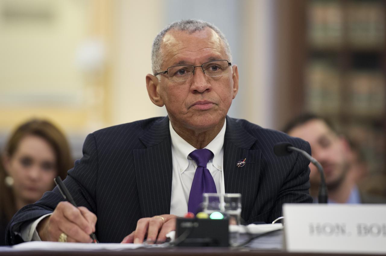 NASA Administrator Charles Bolden testifies during a U.S. Senate Committee on Commerce, Science, and Transportation hearing on Wednesday, March 7, 2012 in Washington. Photo Credit: (NASA/Bill Ingalls)