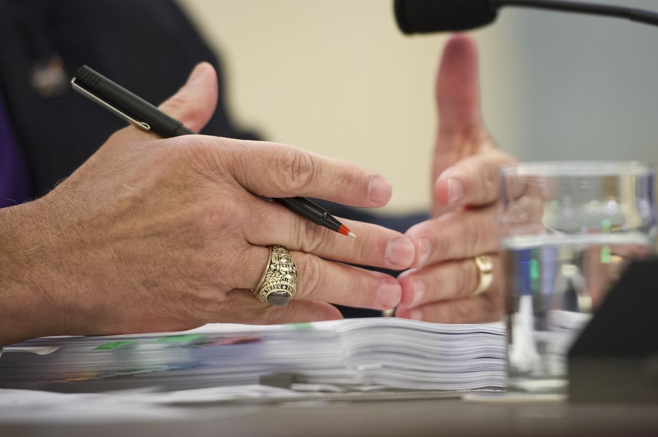 NASA Administrator Charles Bolden's hands and Naval Academy ring are seen as he testifies during a U.S. Senate Committee on Commerce, Science, and Transportation hearing on Wednesday, March 7, 2012 in Washington.  Photo Credit: (NASA/Bill Ingalls)
