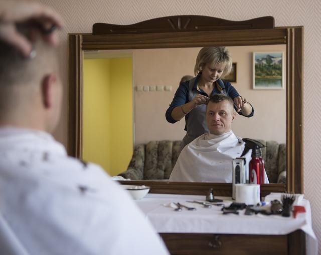 NASA image: Expedition 33 Crew Hair Cut