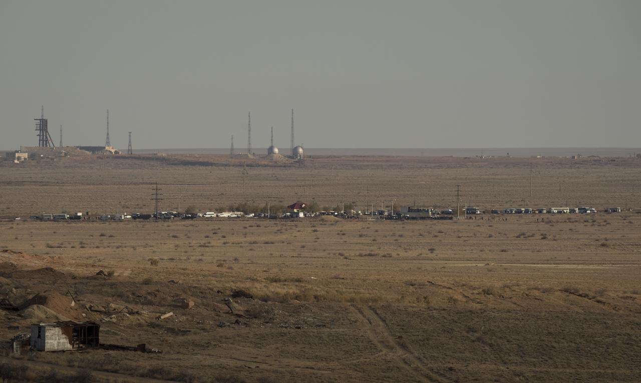 Guest gather over a mile away to witness the Soyuz rocket with Expedition 33/34 crew members, Russian Cosmonaut and Soyuz Commander Oleg Novitskiy, NASA Astronaut and Flight Engineer Kevin Ford, and Russian Cosmonaut and Flight Engineer Evgeny Tarelkin onboard their TMA-06M spacecraft launch to the International Space Station on Tuesday, October 23, 2012, in Baikonur, Kazakhstan. Ford, Novitskiy and Tarelkin will be on a five-month mission aboard the International Space Station. Photo Credit: (NASA/Bill Ingalls)