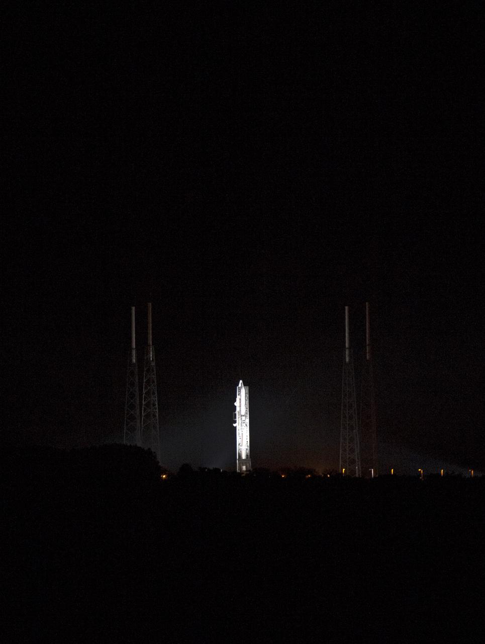 CAPE CANAVERAL, Fla. -- A United Launch Alliance Atlas V 401 rocket is poised for liftoff from Space Launch Complex 41 on Cape Canaveral Air Force Station in Florida, carrying NASA's Tracking and Data Relay Satellite-K, TDRS-K, to orbit.  Launch is set for 8:48 p.m. EST.  The TDRS-K spacecraft is part of the next-generation series in the Tracking and Data Relay Satellite System, a constellation of space-based communication satellites providing tracking, telemetry, command and high-bandwidth data return services. For more information, visit http:__www.nasa.gov_mission_pages_tdrs_index.html.  Photo credit: NASA_Glenn Benson