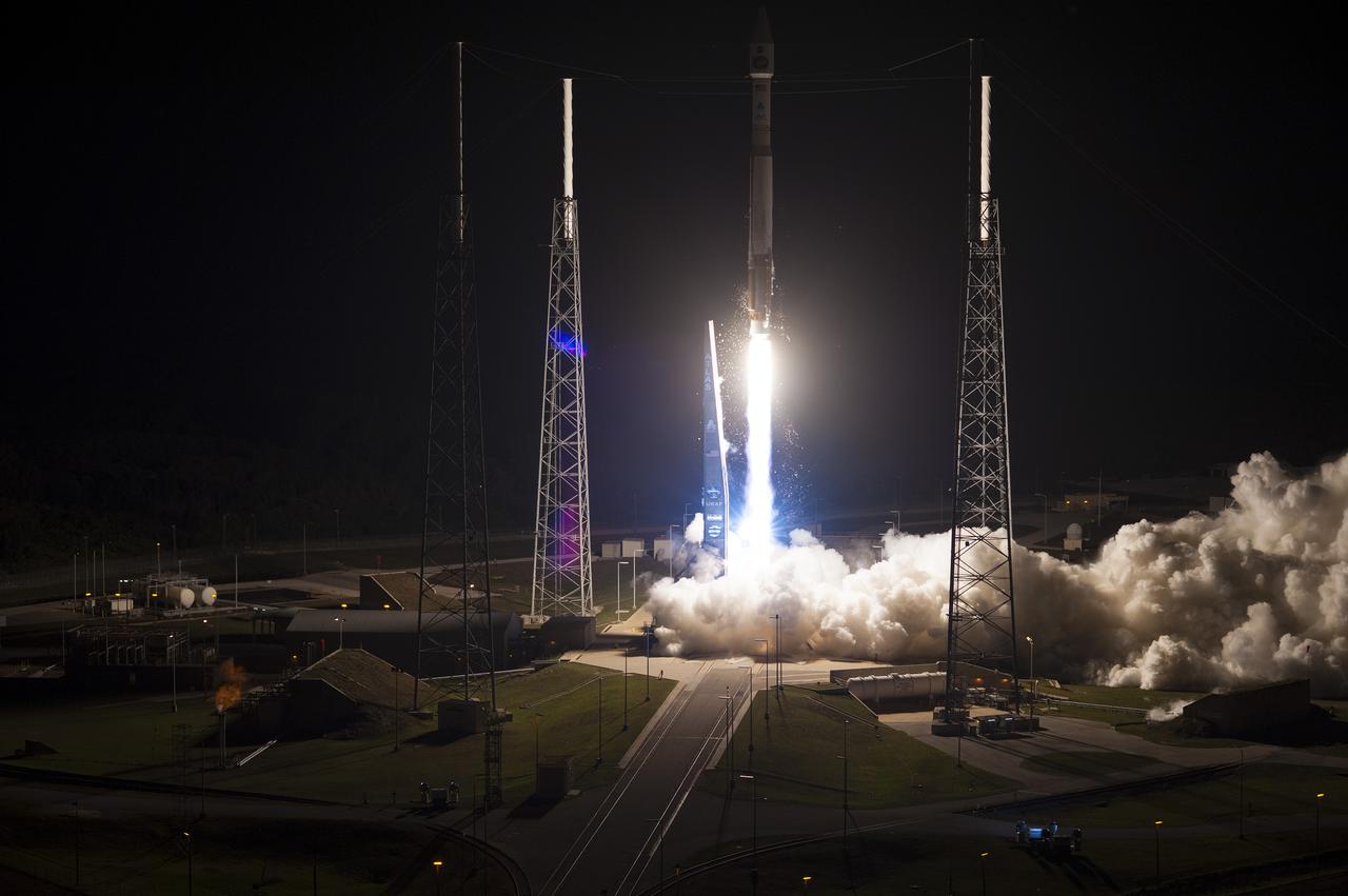 CAPE CANAVERAL, Fla. -- A United Launch Alliance Atlas V 401 rocket roars to life on Space Launch Complex 41 on Cape Canaveral Air Force Station in Florida at 8:48 p.m. EST, carrying NASA's Tracking and Data Relay Satellite-K, TDRS-K, to orbit.  The TDRS-K spacecraft is part of the next-generation series in the Tracking and Data Relay Satellite System, a constellation of space-based communication satellites providing tracking, telemetry, command and high-bandwidth data return services. For more information, visit http:__www.nasa.gov_mission_pages_tdrs_index.html.  Photo credit: NASA_Tony Gray and Don Kight
