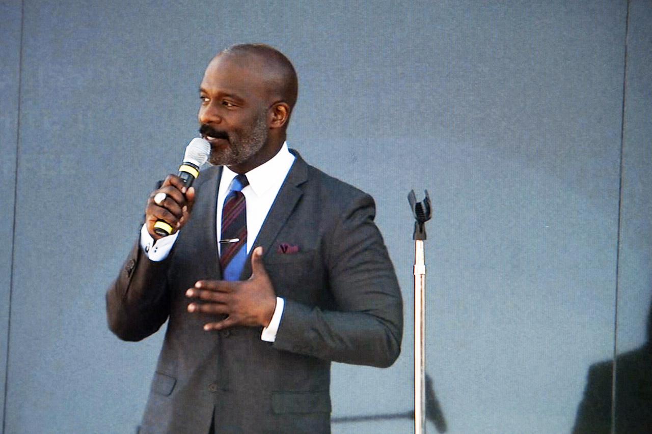 CAPE CANAVERAL, Fla. -- Gospel singer BeBe Winans preforms his song, 'Ultimate Sacrifice,' during the Kennedy Space Center's Day of Remembrance ceremony. The song honors heroes who lost their lives in service to the nation. Winans also sang the national anthem. Space center employees and guests gathered at the Space Mirror Memorial at the visitor complex for the annual event which took place on the 10th anniversary of the loss of the space shuttle Columbia and its crew.   The ceremony also honored the astronauts of Apollo 1 and the shuttle Challenger. Dedicated in 1991, the names of fallen astronauts are emblazoned the Space Mirror Memorial's 4.5-foot-high-by-50-foot-wide polished black granite surface which reflects the sky and has been designated by Congress as a National Memorial. Image credit: NASA Television
