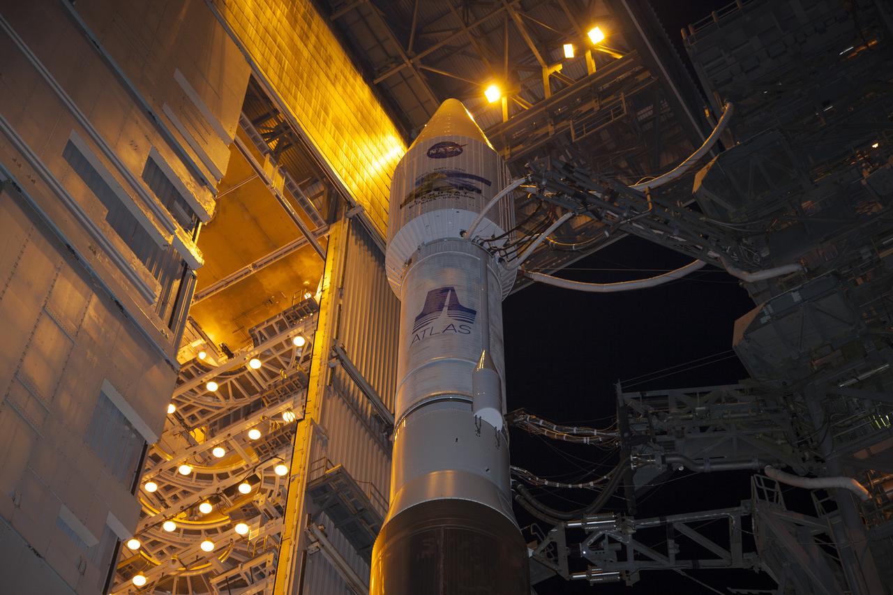 VANDENBERG AFB, Calif. -- At Vandenberg Air Force Base, Calif., the gantry at Space Launch Complex 3E rolls back from NASA's Landsat Data Continuity Mission, or LDCM, satellite mounted atop a United Launch Alliance Atlas V rocket. The Landsat Data Continuity Mission LDCM is the future of Landsat satellites. It will continue to obtain valuable data and imagery to be used in agriculture, education, business, science, and government. The Landsat Program provides repetitive acquisition of high resolution multispectral data of the Earth's surface on a global basis. The data from the Landsat spacecraft constitute the longest record of the Earth's continental surfaces as seen from space. It is a record unmatched in quality, detail, coverage, and value. Liftoff is planned for Feb. 11, 2013 aboard a United Launch Alliance Atlas V rocket. For more information, visit: http:__www.nasa.gov_mission_pages_landsat_main_index.html Photo credit: NASA_Kim Shiflett