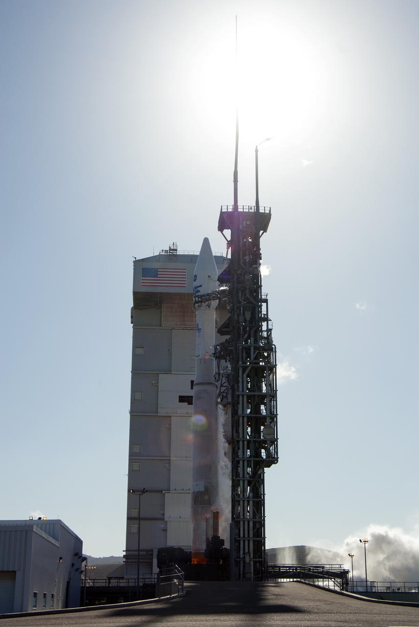 VANDENBERG AFB, Calif. -- The Landsat Data Continuity Mission spacecraft lifts off at 1:02 p.m. EST, 10:02 a.m. PST) atop a United Launch Alliance Atlas V rocket from Space Launch Complex 3 at California's Vandenberg Air Force Base.   The Landsat Data Continuity Mission LDCM is the future of Landsat satellites. It will continue to obtain valuable data and imagery to be used in agriculture, education, business, science, and government. The Landsat Program provides repetitive acquisition of high resolution multispectral data of the Earth's surface on a global basis. The data from the Landsat spacecraft constitute the longest record of the Earth's continental surfaces as seen from space. It is a record unmatched in quality, detail, coverage, and value. For more information, visit: http:__www.nasa.gov_mission_pages_landsat_main_index.html Photo credit: NASA_Kim Shiflett