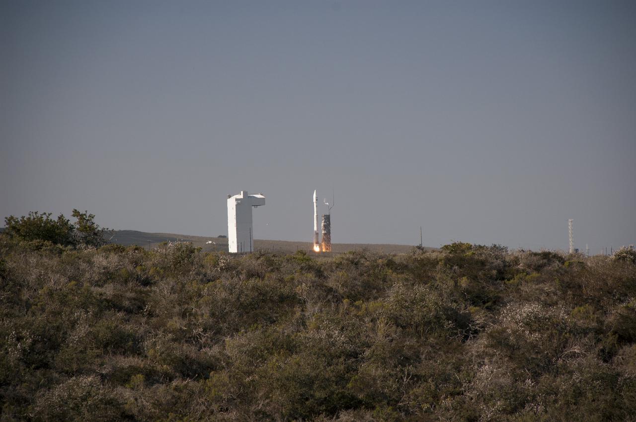 VANDENBERG AFB, Calif. -- The Landsat Data Continuity Mission spacecraft lifts off at 1:02 p.m. EST, 10:02 a.m. PST) atop a United Launch Alliance Atlas V rocket from Space Launch Complex 3 at California's Vandenberg Air Force Base.   The Landsat Data Continuity Mission LDCM is the future of Landsat satellites. It will continue to obtain valuable data and imagery to be used in agriculture, education, business, science, and government. The Landsat Program provides repetitive acquisition of high resolution multispectral data of the Earth's surface on a global basis. The data from the Landsat spacecraft constitute the longest record of the Earth's continental surfaces as seen from space. It is a record unmatched in quality, detail, coverage, and value. For more information, visit: http:__www.nasa.gov_mission_pages_landsat_main_index.html Photo credit: NASA_Ben Smegelsky