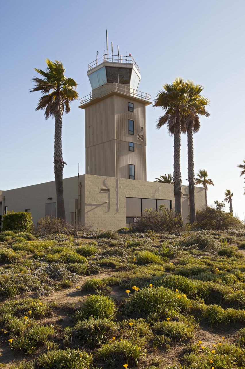 VANDENBERG AFB, Calif. -- The air traffic control tower for the 30th Space Wing air field at Vandenberg Air Force Base in California.   Vandenberg Air Force Base has a mission of placing satellites into polar orbit from the West Coast, using expendable boosters such as the Pegasus, Taurus, Minotaur, Atlas V and Delta IV. Photo credit: NASA_Cory Huston
