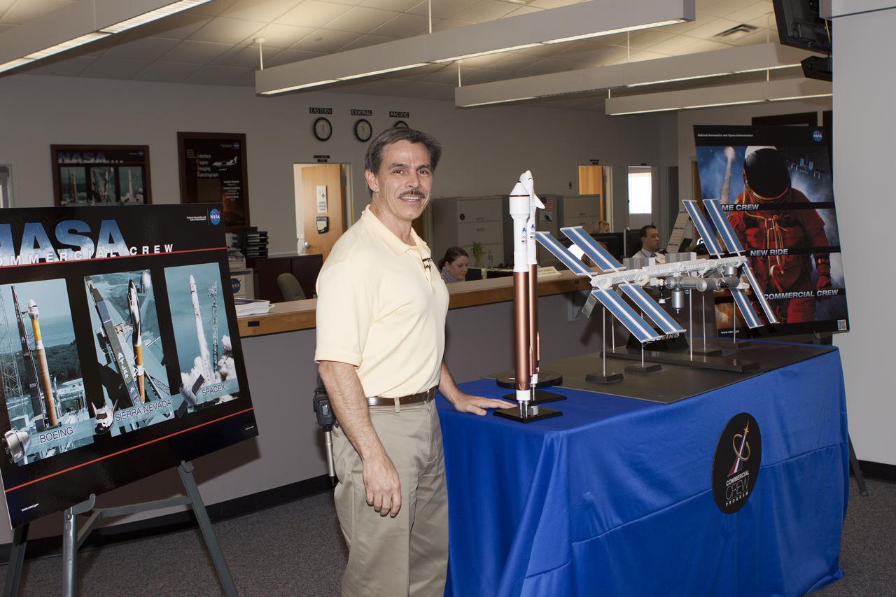 CAPE CANAVERAL, Fla. – NASA's Jon Cowart prepares to talk to media about the progress of the agency's Commercial Crew Program CCP and its partners in Kennedy Space Center’s Press Site on Feb. 28 ahead of the second commercial resupply services mission for Space Exploration Technologies SpaceX to the International Space Station. Cowart is the deputy partner manager working with SpaceX as the company develops its Falcon 9 rocket and Dragon capsule for crewed missions.    Under a contract with NASA, SpaceX is targeted to fly at least 12 cargo missions to the space station through 2016. The company also is working with CCP to return America's capability to safely launch crews to low-Earth orbit destinations, including the space station, from U.S. soil around the middle of the decade. To learn more about CCP and its partners, go to www.nasa.gov_commercialcrew. Photo credit: NASA_Jim Grossmann