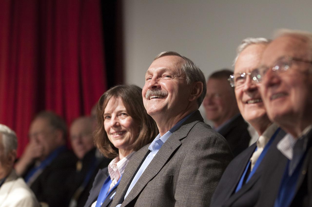CAPE CANAVERAL, Fla. – At NASA’s Kennedy Space Center Visitor Complex in Florida, shuttle astronaut Curt Brown listens as he is being introduced for induction into the U.S. Astronaut Hall of Fame AHOF. Brown, a veteran of six spaceflights, began his career with NASA in 1987 as a pilot and has logged more than 1,383 hours in space. Brown’s missions aboard the space shuttle include STS-47, STS-66, STS-77, STS-85, STS-95 and STS-103. Shuttle astronauts Eileen Collins and Bonnie Dunbar also were inducted into the AHOF. This induction is the twelfth group of space shuttle astronauts named to the AHOF, and the first time two women are inducted at the same time. The year’s inductees were selected by a committee of current Hall of Fame astronauts, former NASA officials, historians and journalists. The selection process is administered by the Astronaut Scholarship Foundation. For more on the U.S. Astronaut Hall of Fame, go to http:__www.kennedyspacecenter.com_astronaut-hall-of-fame.aspx For more on the Astronaut Scholarship Foundation, go to http:__astronautscholarship.org_ Photo credit: NASA_ Kim Shiflett
