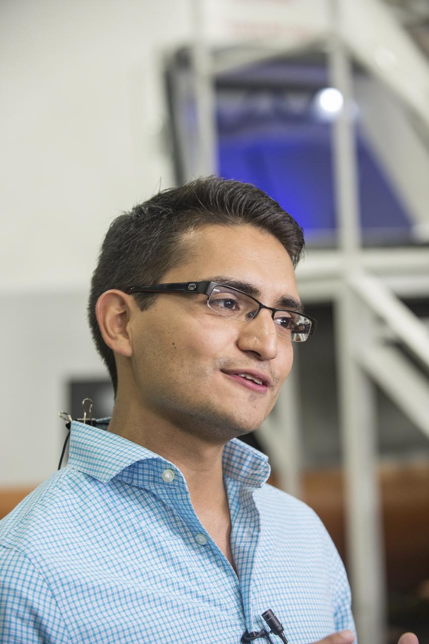 Crew Commercial Office's PAO activities for Boeing's rollout of their CST-100 capsule - "First Look" Media Event.  Photo Date: July 23, 2013.  Location: Boeing - Houston Product Support Center.  Photographer: Robert Markowitz