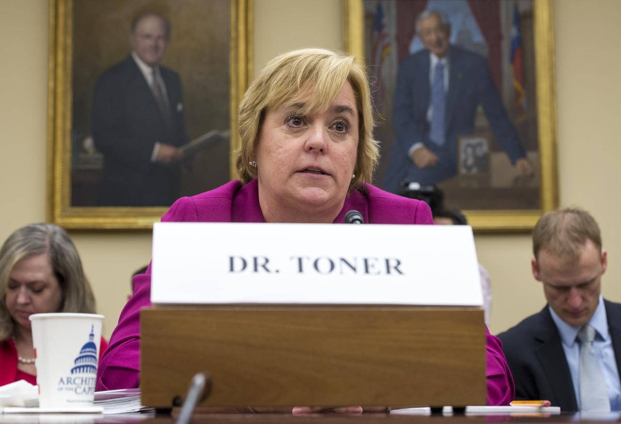 Dr. Karlin Toner, Director, Joint Planning and Development Office, Federal Aviation Administration (FAA), talks during a House Subcommittee on Oversight hearing titled "Operating Unmanned Aircraft Systems in the National Airspace System: Assessing Research and Development Efforts to Ensure Safety" on Friday, Feb. 15, 2013 at the Rayburn House Office Building in Washington.  Photo Credit: (NASA/Bill Ingalls)
