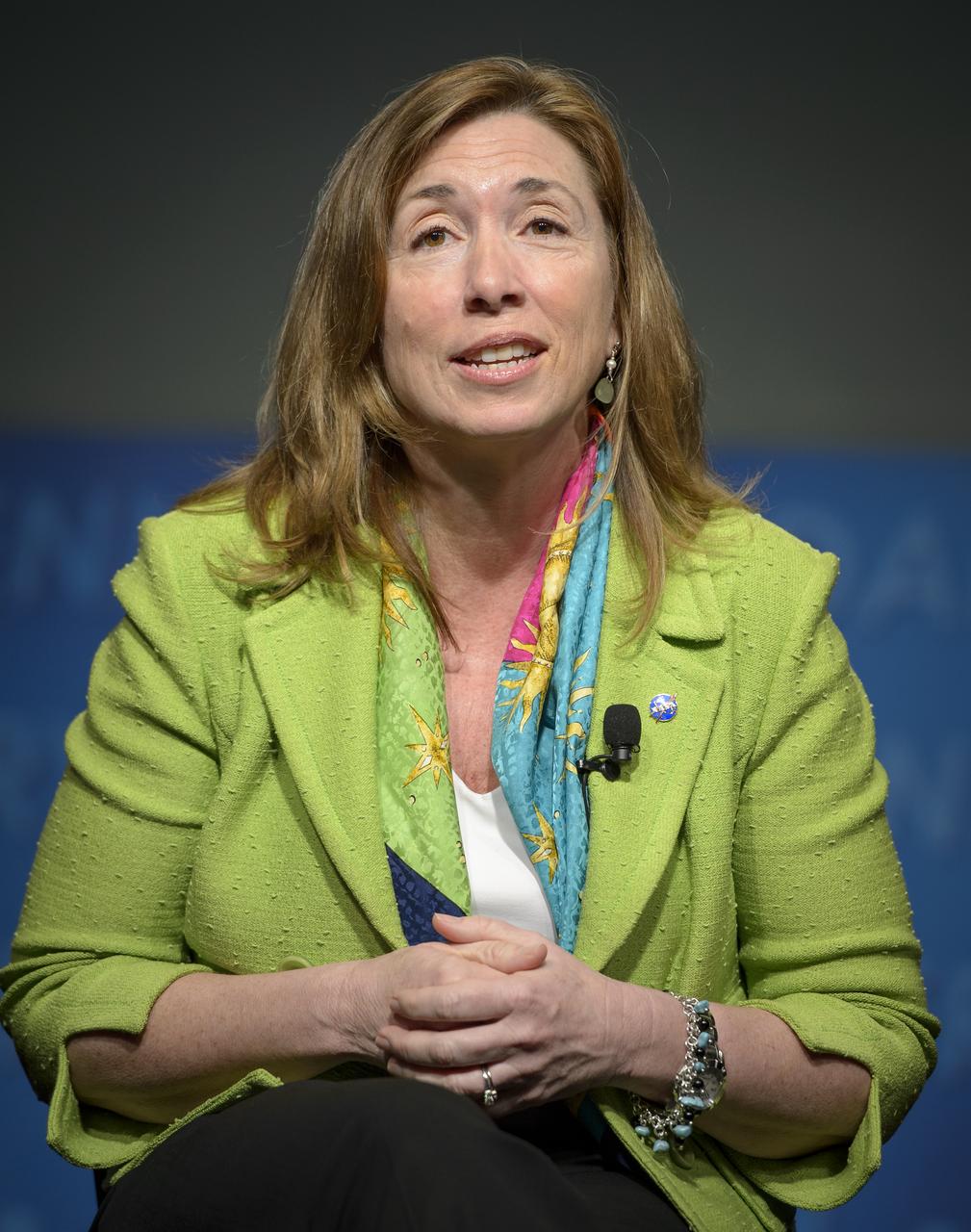 NASA Deputy Administrator Lori Garver discusses details of the fiscal year 2014 budget request in an agency-wide all hands meeting televised from NASA Headquarters on Wednesday, April 10, 2013 in Washington. Photo Credit: (NASA/Bill Ingalls)