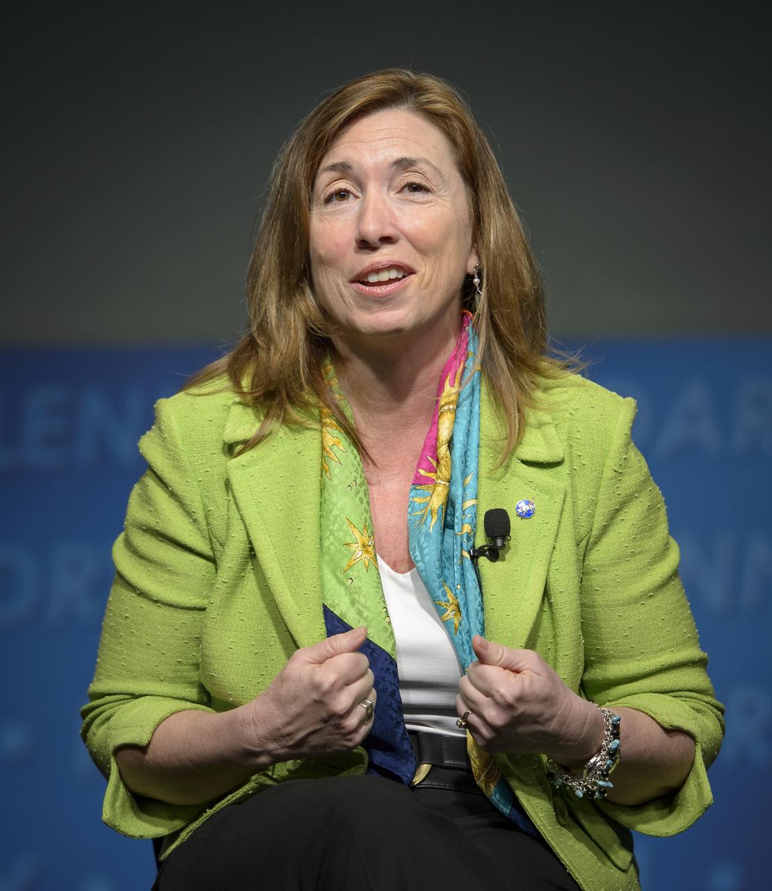 NASA Deputy Administrator Lori Garver discusses details of the fiscal year 2014 budget request in an agency-wide all hands meeting televised from NASA Headquarters on Wednesday, April 10, 2013 in Washington. Photo Credit: (NASA/Bill Ingalls)