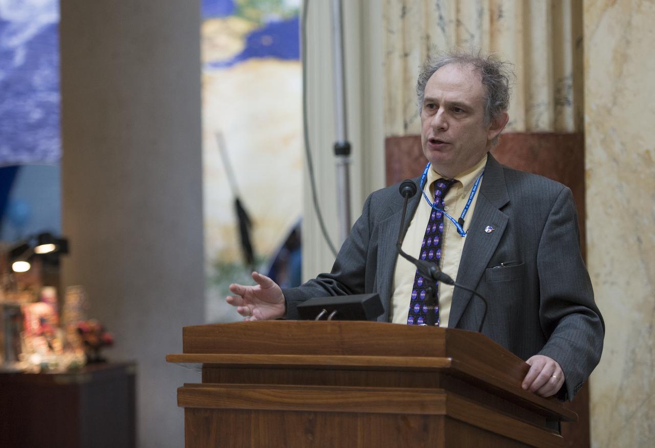 Jack Kaye, NASA Associate Director of the Earth Science Division, speaks at a NASA sponsored Earth Day event at Union Station, Monday, April 22, 2013 in Washington.  Photo Credit:  (NASA/Carla Cioffi)