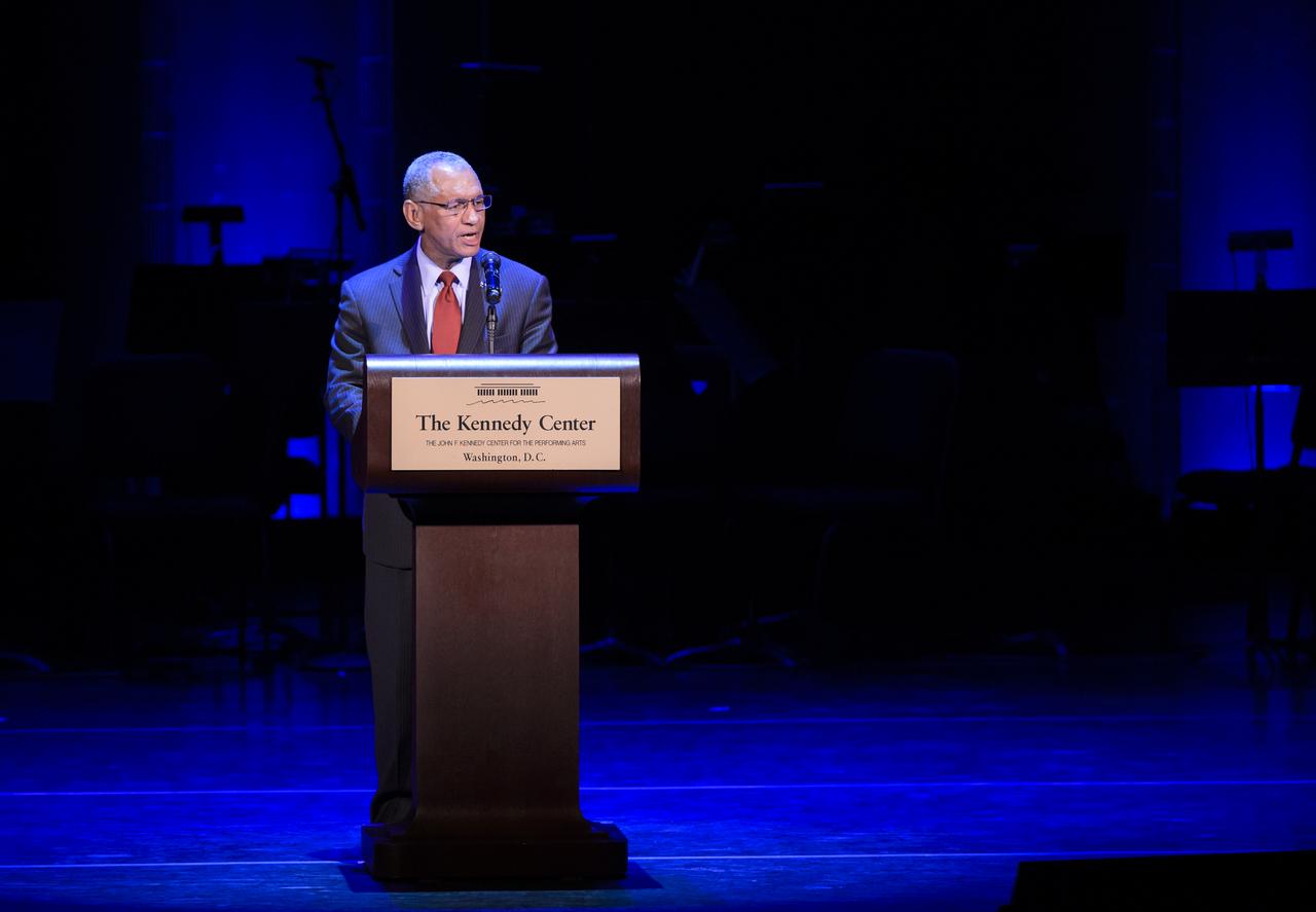 NASA Administrator Charles Bolden announces during a National Tribute to Sally Ride that NASA is recognizing Ride, first American woman in space, by renaming a camera aboard the International Space Station the Sally Ride EarthKAM and that President Obama will award a posthumous Presidential Medal of Freedom to Dr. Sally Ride at the John F. Kennedy Center for the Performing Arts, Monday, May 20, 2013 in Washington. Photo Credit: (NASA/Bill Ingalls)