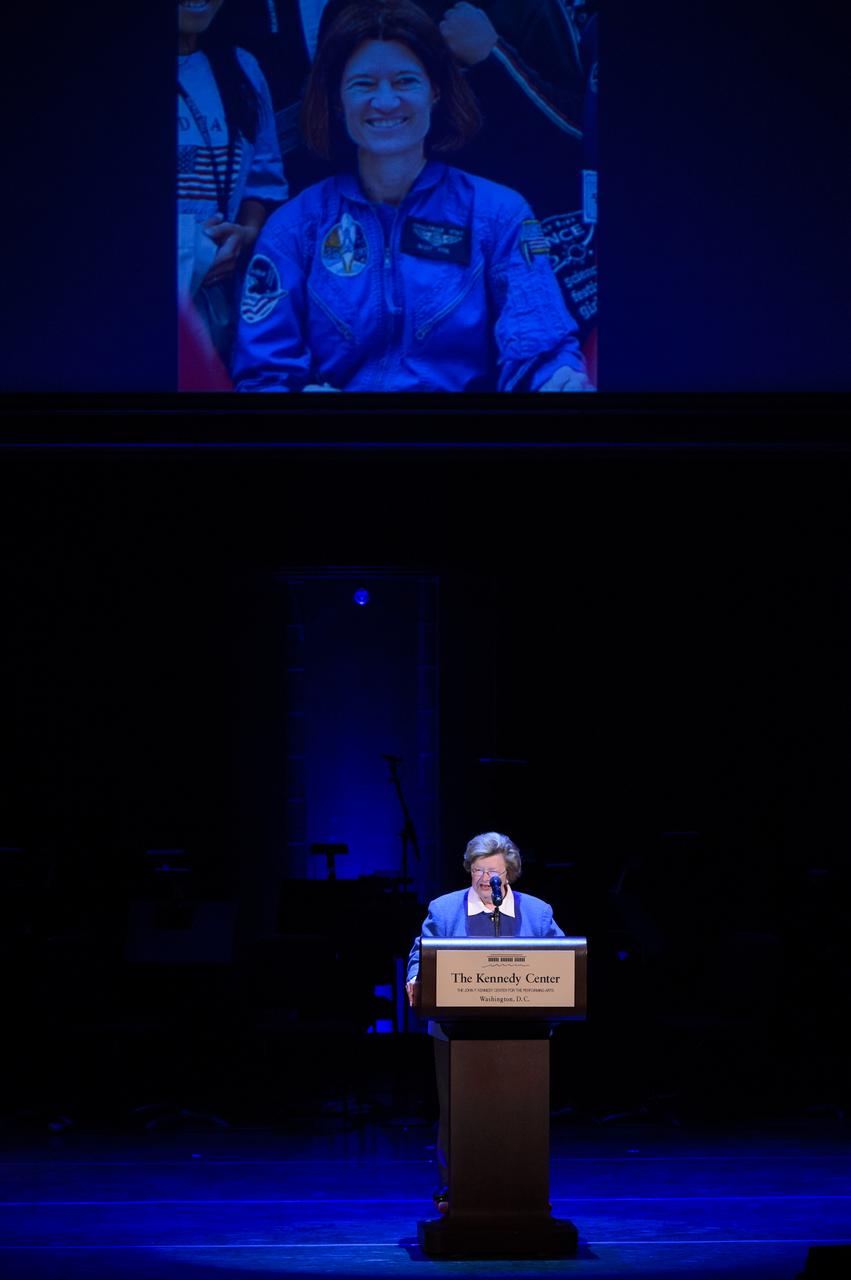 U.S. Senator Barbara Mikulski, D-Md., shares how astronaut Sally Ride changed STEM education and policy during the National Tribute to Sally Ride at the John F. Kennedy Center for the Performing Arts, Monday, May 20, 2013 in Washington. Photo Credit: (NASA/Bill Ingalls)