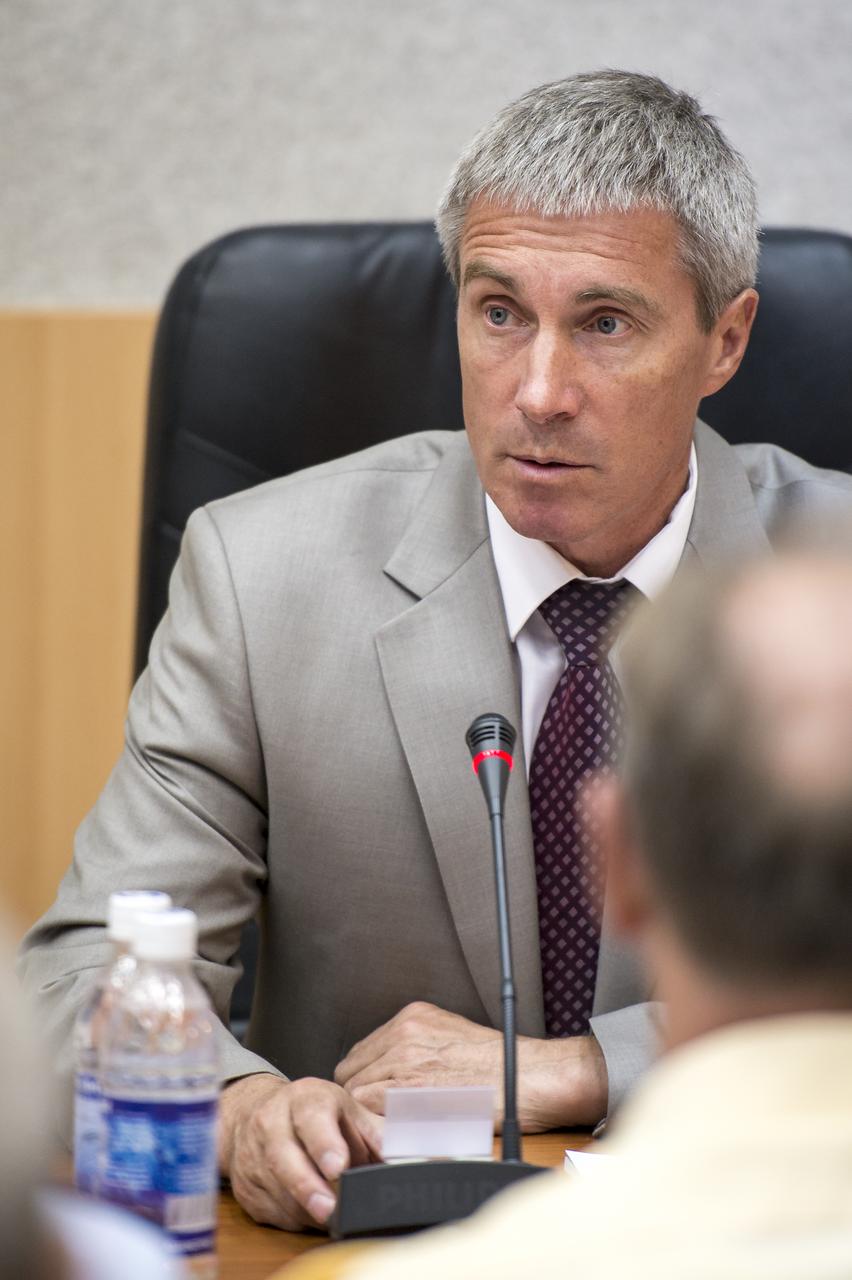 Chief, State Organization, Gagarin Research and Test Cosmonaut Training Center, Sergei Krikalev, speaks during the State Commission meeting to approve the Soyuz launch of Expedition 36 Soyuz Commander Fyodor Yurchikhin of the Russian Federal Space Agency (Roscosmos), Flight Engineers; Karen Nyberg of NASA, and Luca Parmitano at the Cosmonaut Hotel, Monday, May 27, 2013, in Kazakhstan. Photo credit: (NASA/Bill Ingalls)