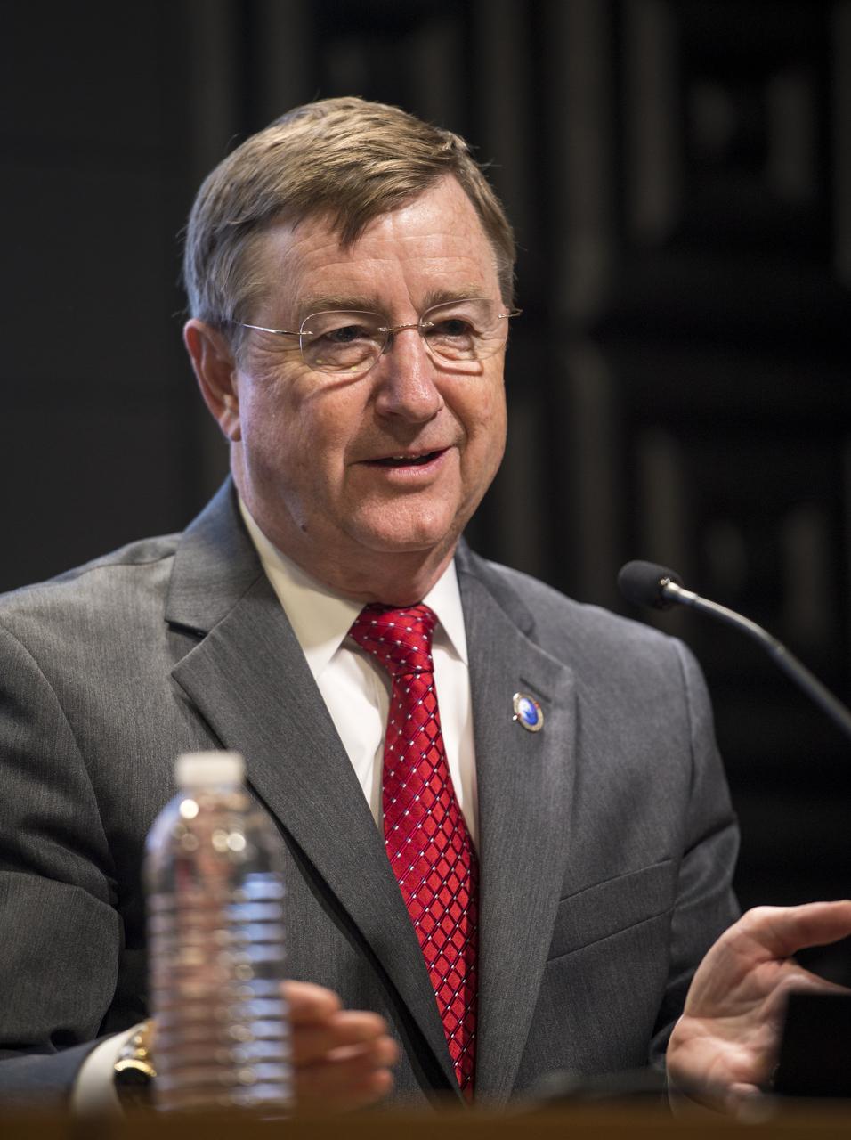 Frank Culbertson, executive vice president, Orbital Sciences Corporation, talks during a press conference held after the successful launch of the Antares rocket, with the Cygnus cargo spacecraft aboard, Wednesday, Sept. 18, 2013, NASA Wallops Flight Facility, Virginia. Cygnus is on its way to rendezvous with the space station. The spacecraft will deliver about 1,300 pounds (589 kilograms) of cargo, including food and clothing, to the Expedition 37 crew. Photo Credit: (NASA/Bill Ingalls)