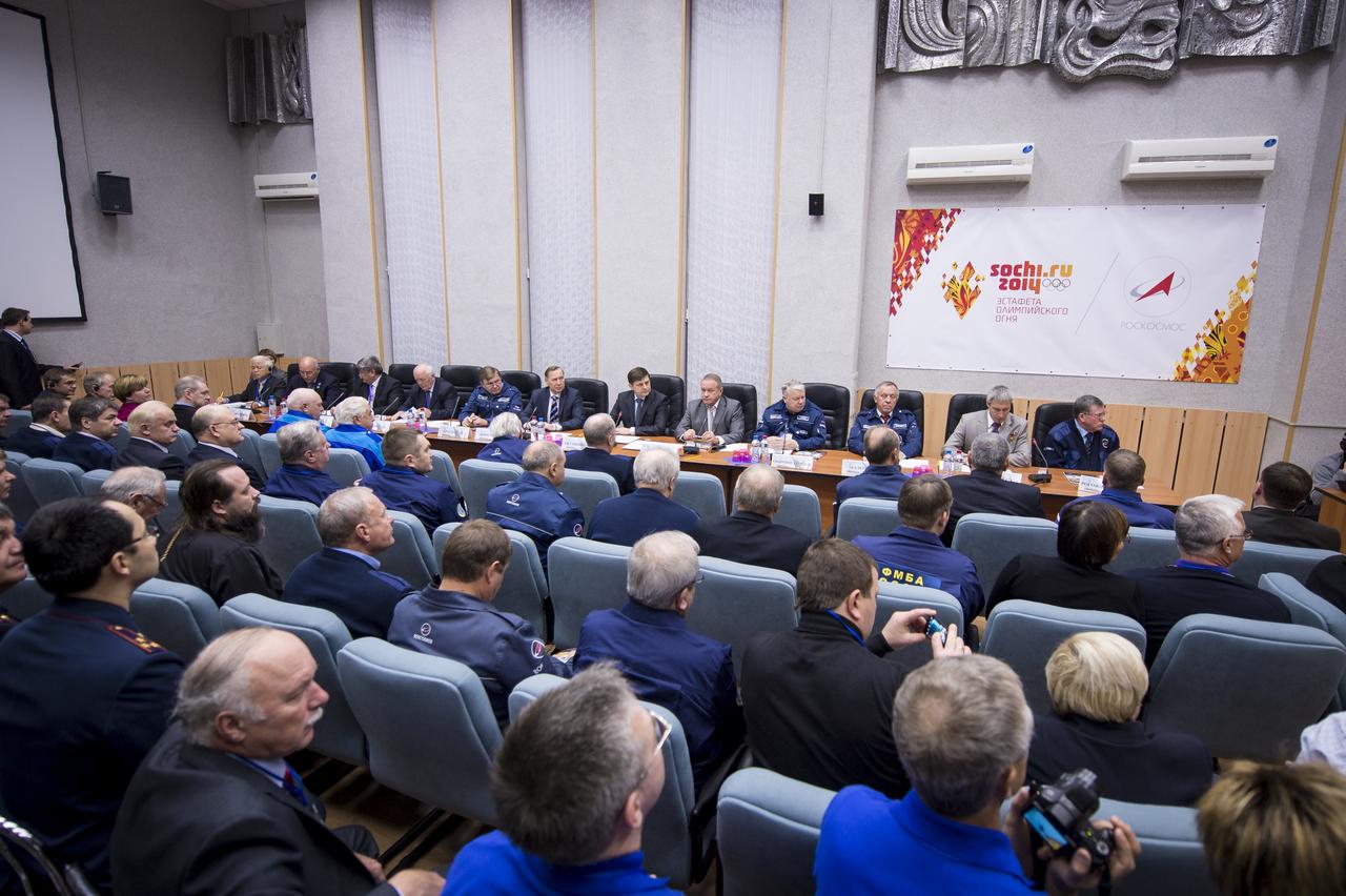 Members of the State Commission meet to approve the Soyuz rocket launch of Expedition 38 Soyuz Commander Mikhail Tyurin of Roscosmos, Flight Engineer Koichi Wakata of the Japan Aerospace Exploration Agency, and, Flight Engineer Rick Mastracchio of NASA for a six month mission aboard the International Space Station, Wednesday, Nov. 6, 2013 at the Cosmonaut Hotel in Baikonur, Kazakhstan. Photo Credit: (NASA/Bill Ingalls)