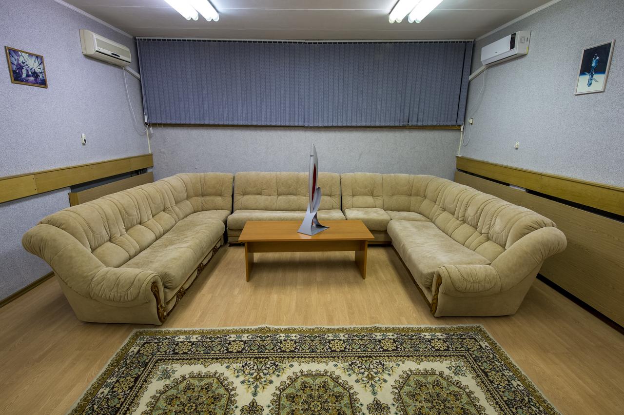 The 2014 Sochi Olympic torch that is to be launched with Expedition 38 Soyuz Commander Mikhail Tyurin of Roscosmos, Flight Engineer Koichi Wakata of the Japan Aerospace Exploration Agency, and, Flight Engineer Rick Mastracchio of NASA, is seen in the Cosmonaut hotel hours ahead of the soyuz launch, Thursday, Nov. 7, 2013, in Baikonur, Kazakhstan. The Olympic torch will be on the  International Space Station  for a four-day visit and will return to Earth with another trio of station residents on Nov. 11 and will be part of the torch relay that ends with the lighting of the flame at the Fisht Stadium in Sochi, Russia Feb. 7 to mark the opening of the 2014 Winter Olympics. Photo Credit (NASA/Bill Ingalls)