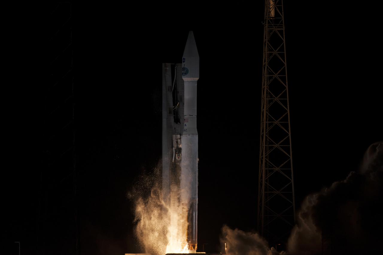 CAPE CANAVERAL, Fla. – The dual rocket engines beneath the United Launch Alliance Atlas V rocket are ablaze as it lifts off Space Launch Complex 41 on Cape Canaveral Air Force Station in Florida, carrying NASA's Tracking and Data Relay Satellite, or TDRS-L, to Earth orbit. Liftoff was at 9:33 p.m. EST Jan. 23 during a 40-minute launch window.  The TDRS-L spacecraft is the second of three new satellites designed to ensure vital operational continuity for NASA by expanding the lifespan of the Tracking and Data Relay Satellite System TDRSS fleet, which consists of eight satellites in geosynchronous orbit. The spacecraft provide tracking, telemetry, command and high-bandwidth data return services for numerous science and human exploration missions orbiting Earth. These include NASA's Hubble Space Telescope and the International Space Station. TDRS-L has a high-performance solar panel designed for more spacecraft power to meet the growing S-band communications requirements. TDRSS is one of three NASA Space Communication and Navigation SCaN networks providing space communications to NASA’s missions. For more information more about TDRS-L, visit http:__www.nasa.gov_tdrs. To learn more about SCaN, visit www.nasa.gov_scan.  Photo credit: NASA_George Roberts