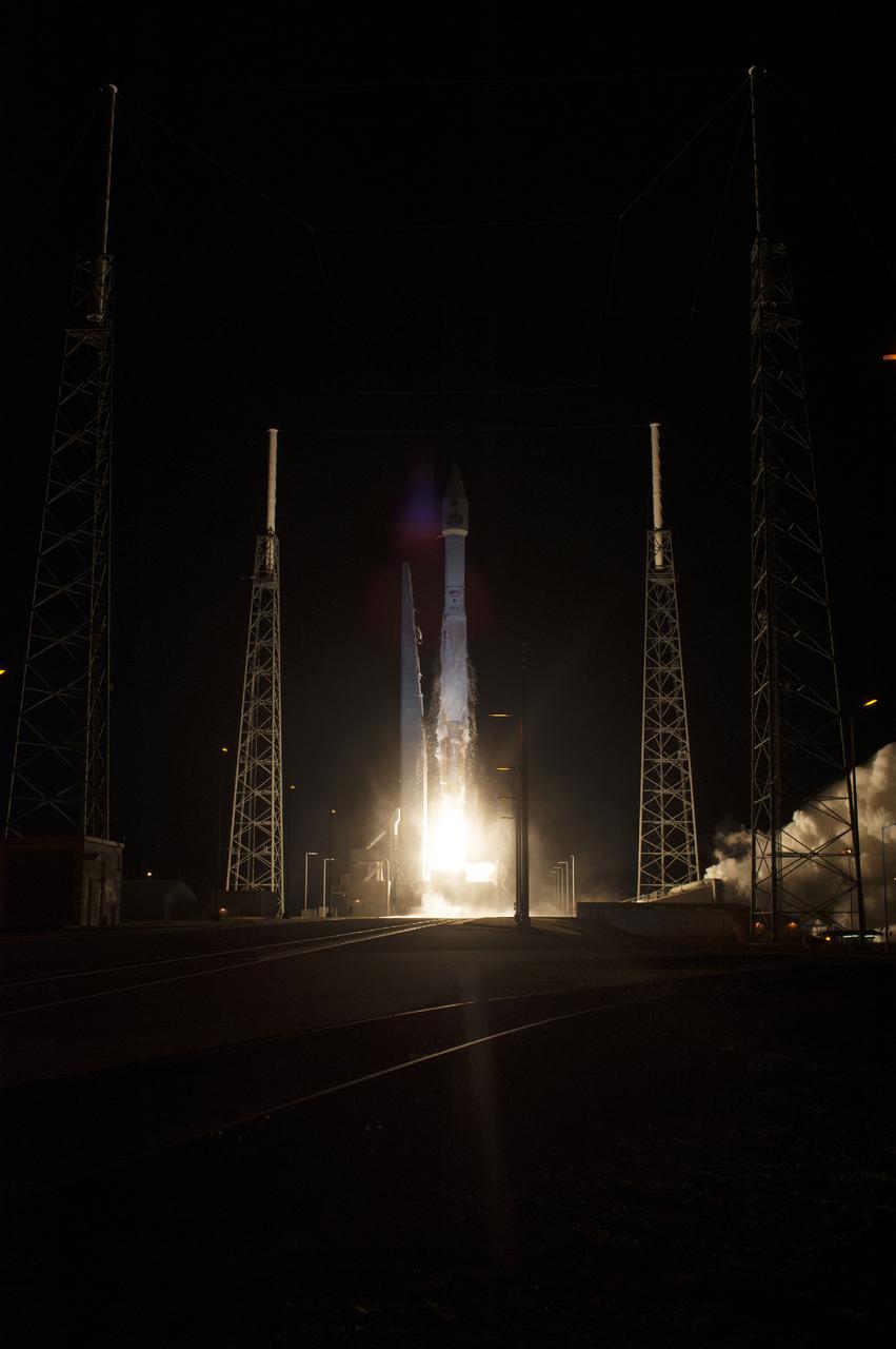 CAPE CANAVERAL, Fla. – The United Launch Alliance Atlas V rocket lifts off from Space Launch Complex 41 at Cape Canaveral Air Force Station carrying NASA's Tracking and Data Relay Satellite, or TDRS-L, spacecraft to Earth orbit. Liftoff was at 9:33 p.m. EST. The TDRS-L spacecraft is the second of three new satellites designed to ensure vital operational continuity for NASA by expanding the lifespan of the Tracking and Data Relay Satellite System TDRSS fleet, which consists of eight satellites in geosynchronous orbit. The spacecraft provide tracking, telemetry, command and high bandwidth data return services for numerous science and human exploration missions orbiting Earth. These include NASA's Hubble Space Telescope and the International Space Station. TDRS-L has a high-performance solar panel designed for more spacecraft power to meet the growing S-band communications requirements. TDRSS is one of NASA Space Communication and Navigation’s SCaN three networks providing space communications to NASA’s missions. For more information more about TDRS-L, visit: http:__www.nasa.gov_tdrs To learn more about SCaN, visit: www.nasa.gov_scan Photo credit: NASA_Tony Gray and Sandy Joseph