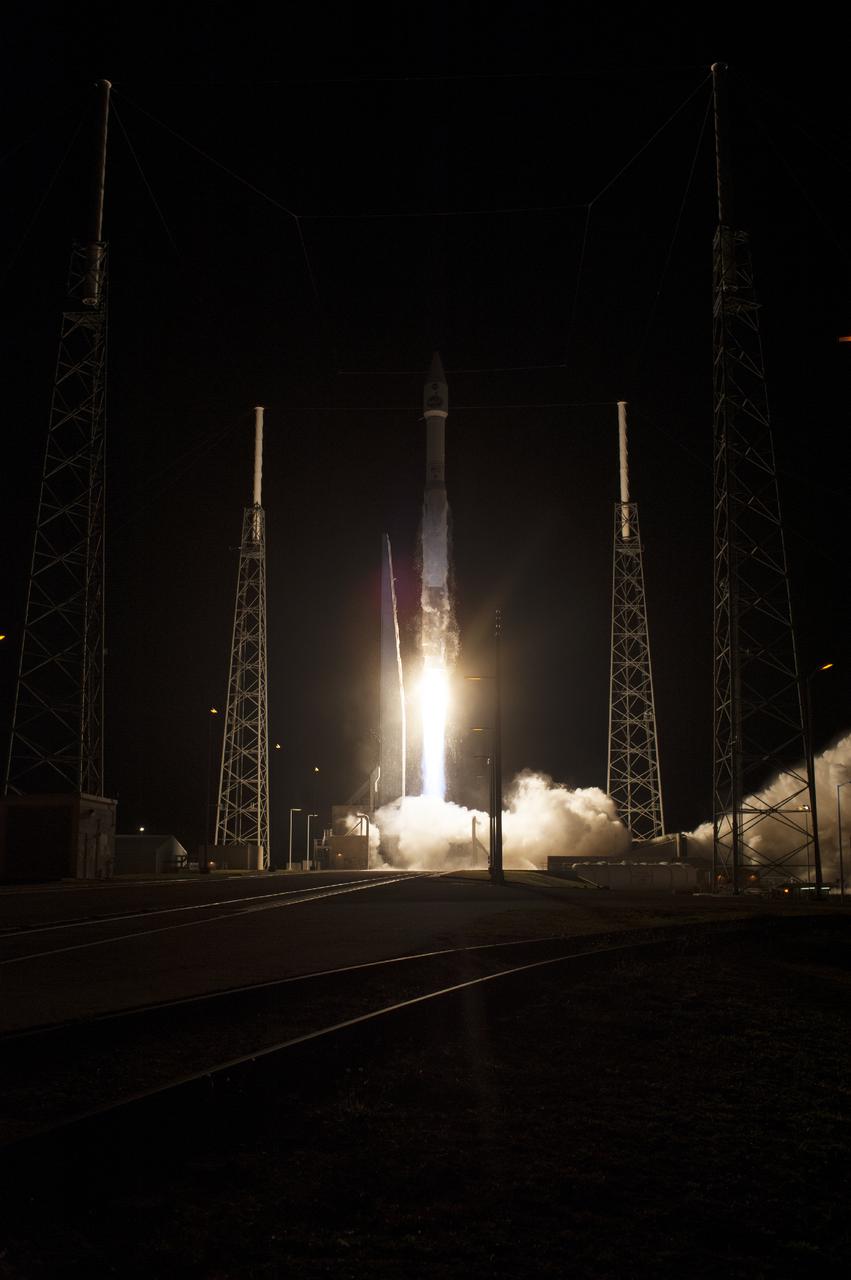 CAPE CANAVERAL, Fla. – The United Launch Alliance Atlas V rocket lifts off from Space Launch Complex 41 at Cape Canaveral Air Force Station carrying NASA's Tracking and Data Relay Satellite, or TDRS-L, spacecraft to Earth orbit. Liftoff was at 9:33 p.m. EST. The TDRS-L spacecraft is the second of three new satellites designed to ensure vital operational continuity for NASA by expanding the lifespan of the Tracking and Data Relay Satellite System TDRSS fleet, which consists of eight satellites in geosynchronous orbit. The spacecraft provide tracking, telemetry, command and high bandwidth data return services for numerous science and human exploration missions orbiting Earth. These include NASA's Hubble Space Telescope and the International Space Station. TDRS-L has a high-performance solar panel designed for more spacecraft power to meet the growing S-band communications requirements. TDRSS is one of NASA Space Communication and Navigation’s SCaN three networks providing space communications to NASA’s missions. For more information more about TDRS-L, visit: http:__www.nasa.gov_tdrs To learn more about SCaN, visit: www.nasa.gov_scan Photo credit: NASA_Tony Gray and Sandy Joseph