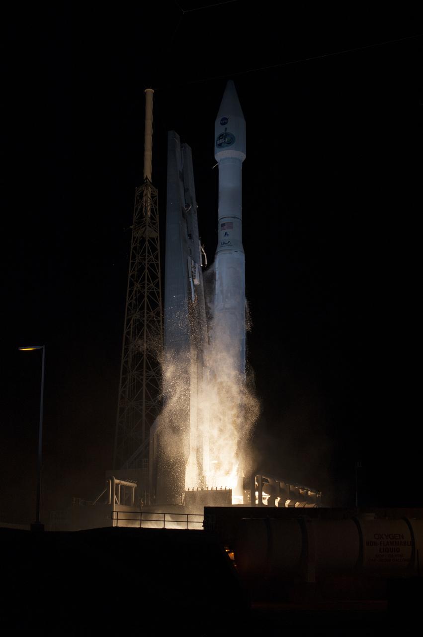 CAPE CANAVERAL, Fla. – The United Launch Alliance Atlas V rocket lifts off from Space Launch Complex 41 at Cape Canaveral Air Force Station carrying NASA's Tracking and Data Relay Satellite, or TDRS-L, spacecraft to Earth orbit. Liftoff was at 9:33 p.m. EST. The TDRS-L spacecraft is the second of three new satellites designed to ensure vital operational continuity for NASA by expanding the lifespan of the Tracking and Data Relay Satellite System TDRSS fleet, which consists of eight satellites in geosynchronous orbit. The spacecraft provide tracking, telemetry, command and high bandwidth data return services for numerous science and human exploration missions orbiting Earth. These include NASA's Hubble Space Telescope and the International Space Station. TDRS-L has a high-performance solar panel designed for more spacecraft power to meet the growing S-band communications requirements. TDRSS is one of NASA Space Communication and Navigation’s SCaN three networks providing space communications to NASA’s missions. For more information more about TDRS-L, visit: http:__www.nasa.gov_tdrs To learn more about SCaN, visit: www.nasa.gov_scan Photo credit: NASA_Tony Gray and Sandy Joseph